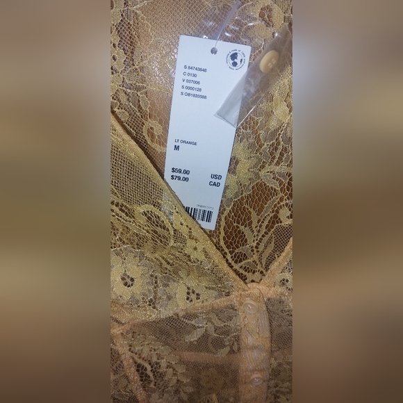 Urban Outfitters Connie Sheer Lace Mini Dress in Orange/Yellow - Picture 9 of 11